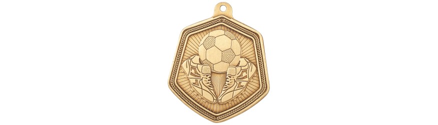 65MM FALCON FOOTBALL BALL & bOOTS MEDAL - GOLD, SILVER & BRONZE 65MM FALCON FOOTBALL BALL & bOOTS MEDAL - GOLD, SILVER & BRONZE